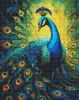 Diamond Painting - Eleganter Pfau mit holografischen Strasssteinen (AB) ©art_selena_ua