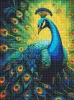 Diamond Painting ohne Rahmen - Eleganter Pfau mit holografischen Strasssteinen (AB) ©art_selena_ua