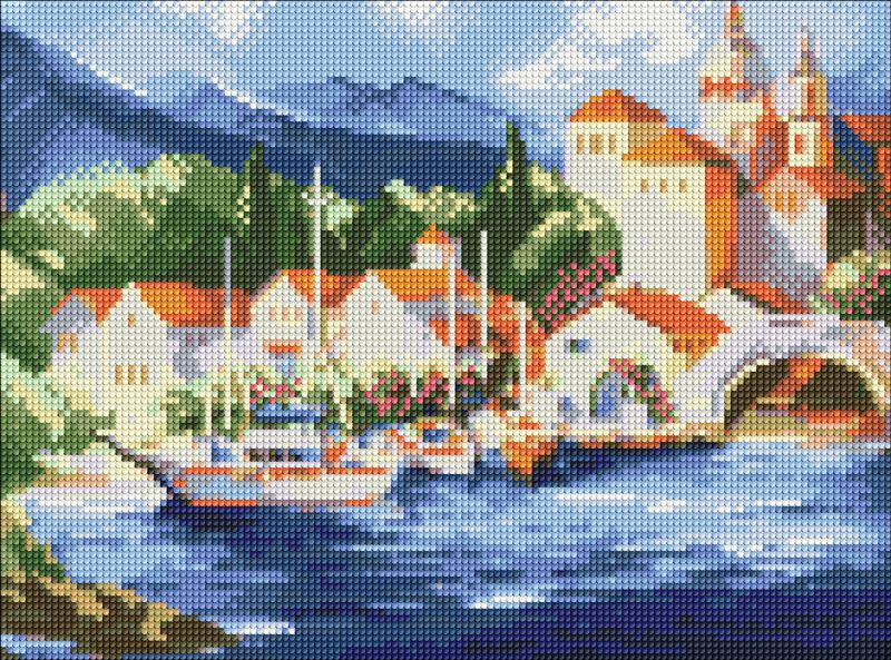 Diamond mosaic - At the foot of the mountains ©BOND Tetiana
