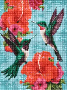 Diamond Painting ohne Rahmen - Smaragdfarbene Kolibris ©art_selena_ua