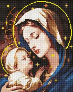 Diamond Painting - Die Liebe einer Mutter mit holografischen Strasssteinen (AB) ©art_selena_ua
