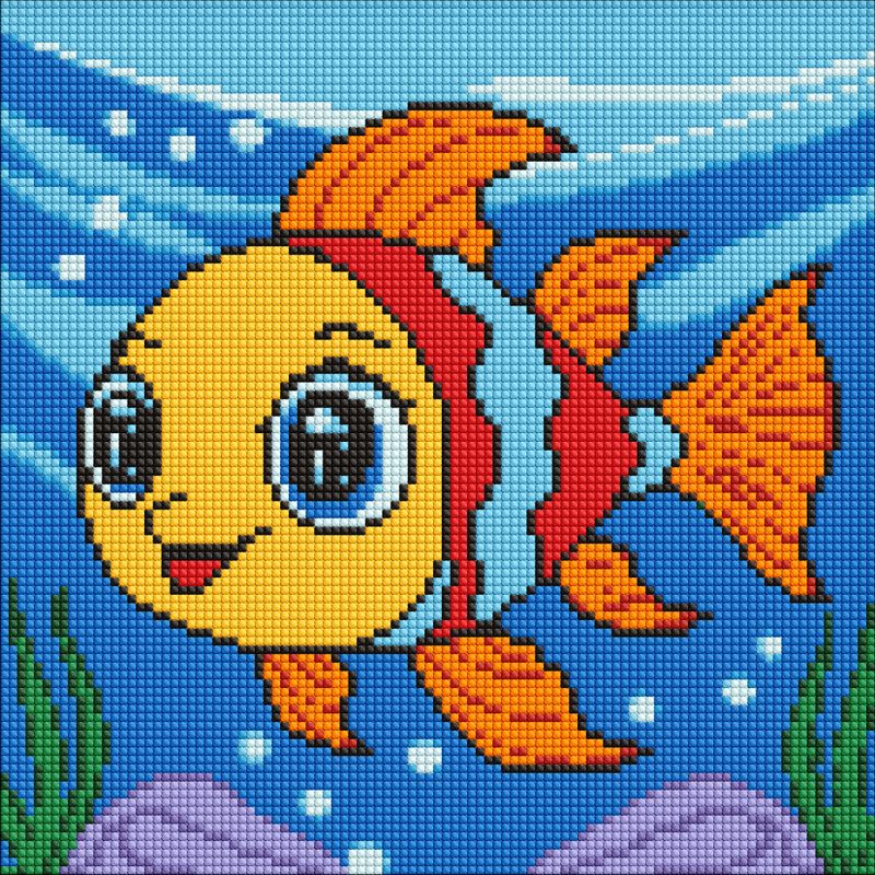 Diamond mosaic without frame - The dreamy fish ©art_selena_ua
