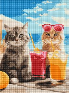 Diamond Painting ohne Rahmen - Katzen im Urlaub ©art_selena_ua