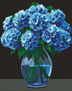 Diamond Painting - Hortensien-Bouquet mit holografischen Strasssteinen (AB) ©art_selena_ua