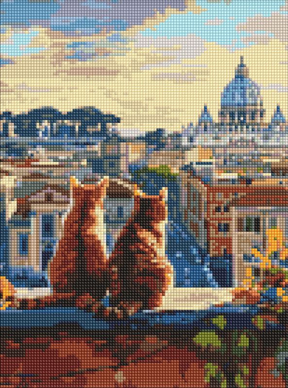 Diamond Painting ohne Rahmen - Die Katzen in Rom ©art_selena_ua