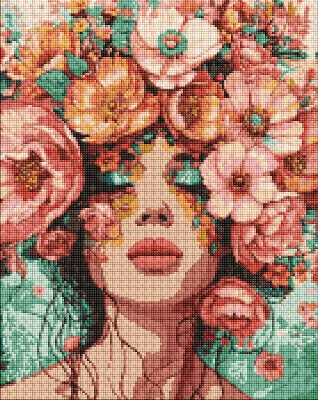 Diamond mosaic - A girl in flowers ©victoria_art___