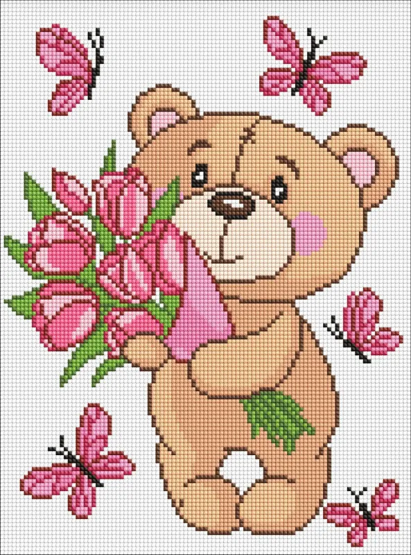 Diamond mosaic - An adorable teddy bear