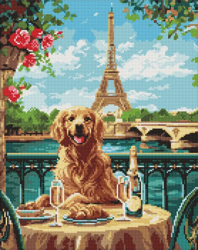 Diamond mosaic - A retriever in Paris ©art_selena_ua