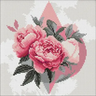 Diamond Painting - Geometrische Formen mit Pfingstrosen ©art_selena_ua