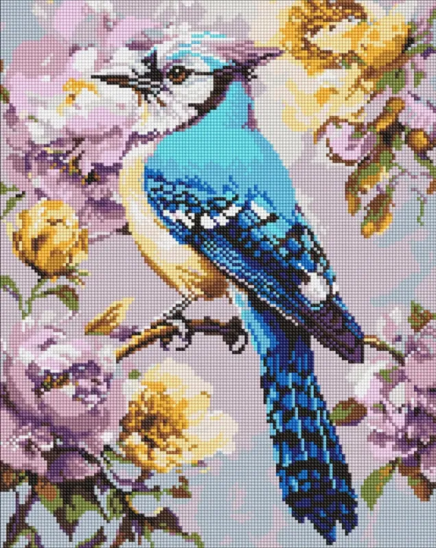 Diamond mosaic - The jay in peonies ©art_selena_ua