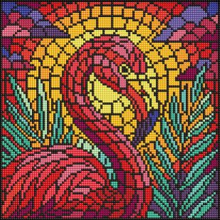 Diamond Painting - Buntglasfenster. Flamingo ©art_selena_ua