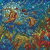 Diamond Painting - Buntglasfenster. Meereswelt ©art_selena_ua