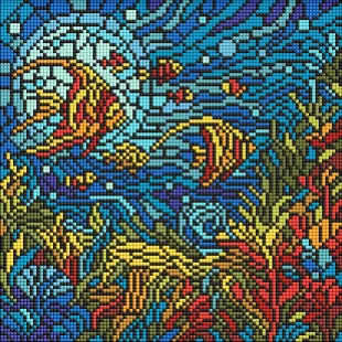 Diamond Painting - Buntglasfenster. Meereswelt ©art_selena_ua