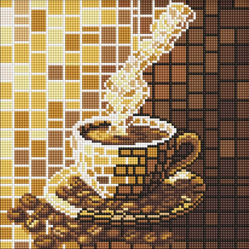 Diamond Painting - Buntglasfenster. Kaffee ©art_selena_ua