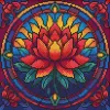 Diamond Painting - Buntglasfenster. Lotus ©art_selena_ua