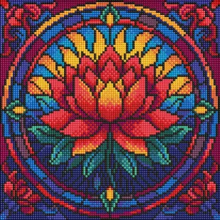 Diamond Painting - Buntglasfenster. Lotus ©art_selena_ua