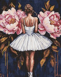 Diamond Painting - Ballerina mit rosa Pfingstrosen ©art_selena_ua