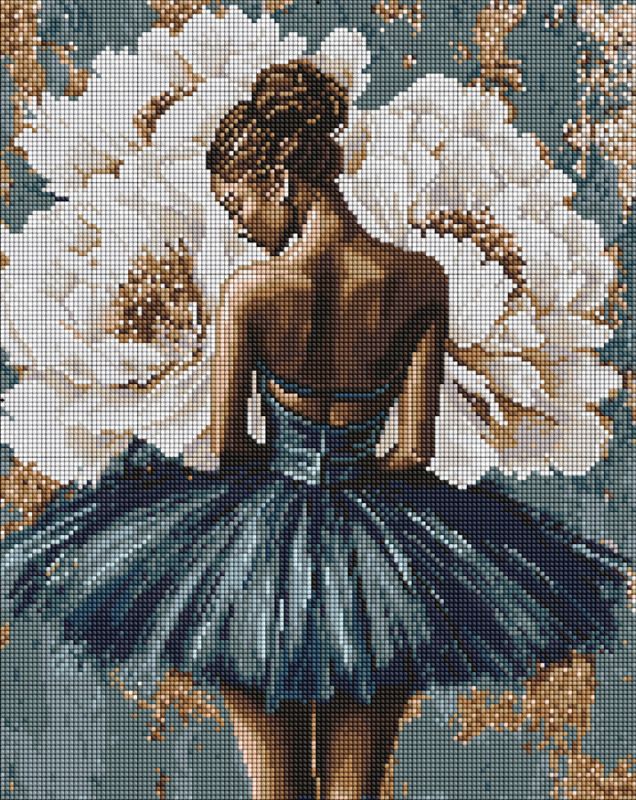 Diamond Painting - Ballerina mit weißen Pfingstrosen ©art_selena_ua
