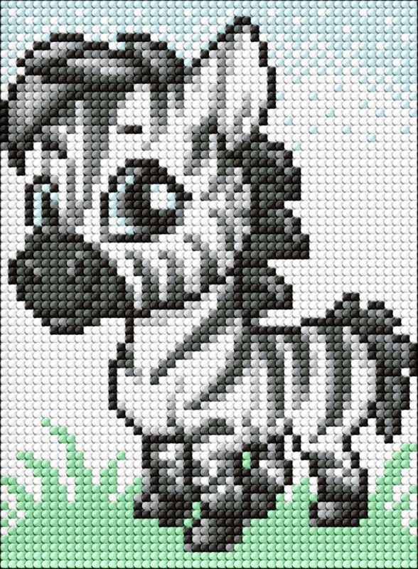Diamond mosaic without frame - The little zebra ©art_selena_ua