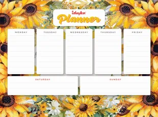 Magnetischer Planer mit Diamantmosaik - Sonnenblumen ©art_selena_ua