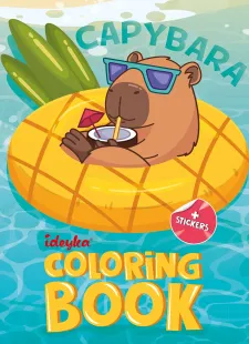 Malbuch mit Aufklebern - Capybara im Urlaub