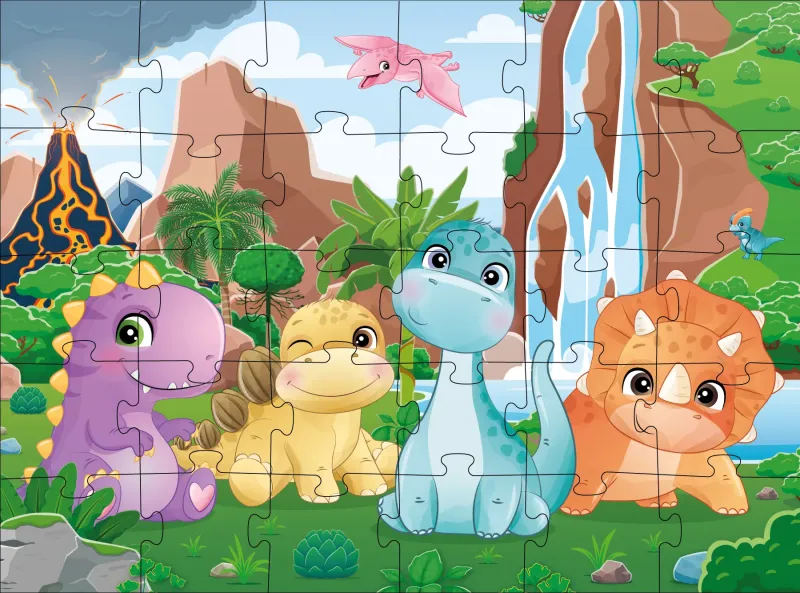 Puzzles Süße Dinosaurier, 30 Teilen ©art_selena_ua