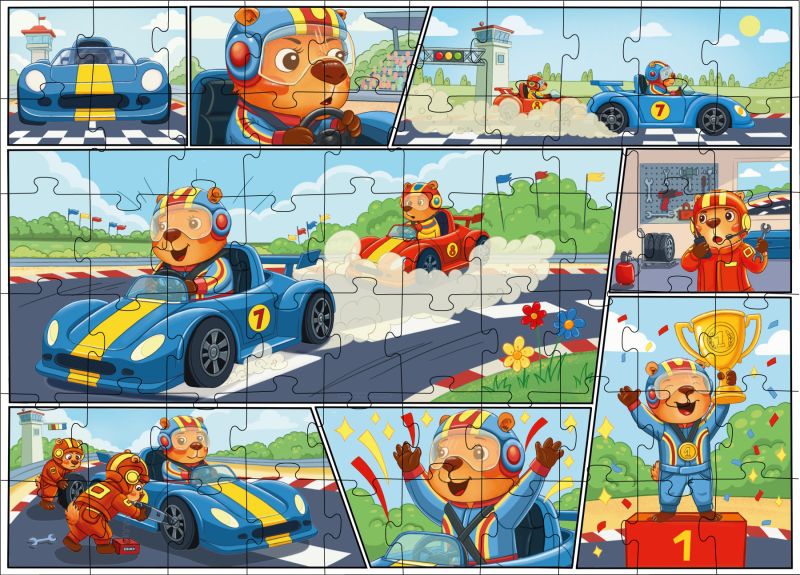 Puzzles Capybara und das große Rennen, 60 Teilen ©art_selena_ua