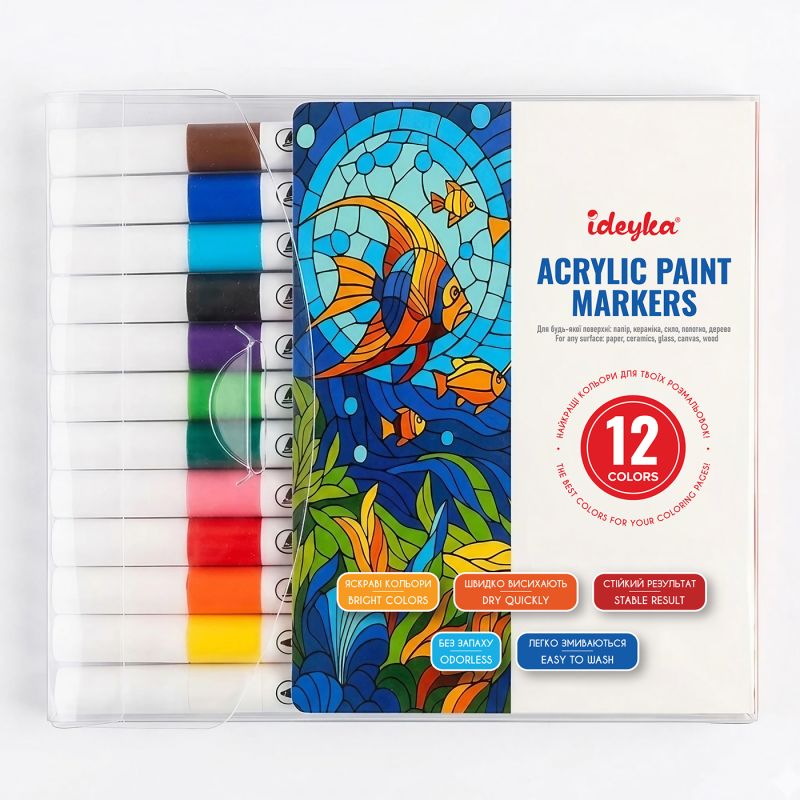 Acrylmarker-Set, 12 Farben